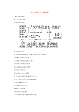 高考化学总复习 第四章 非金属及其化合物章末回顾排查专练