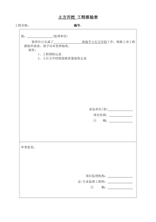 场平土方开挖工程检验批质量验收记录表