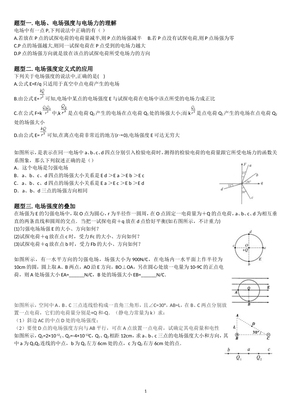 场强和电势题型总结_第1页