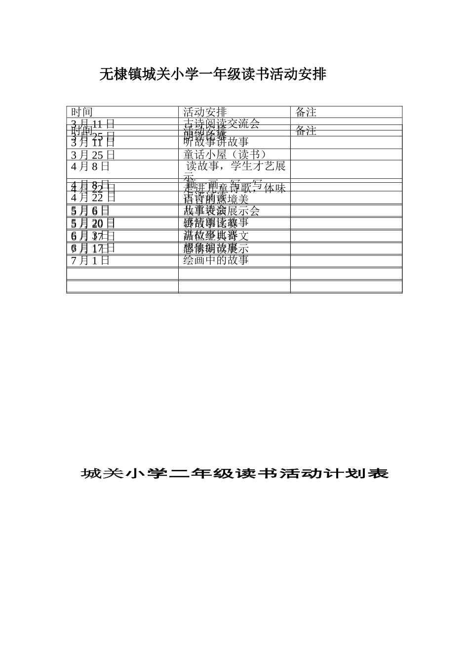 城关小学读书活动安排_第2页