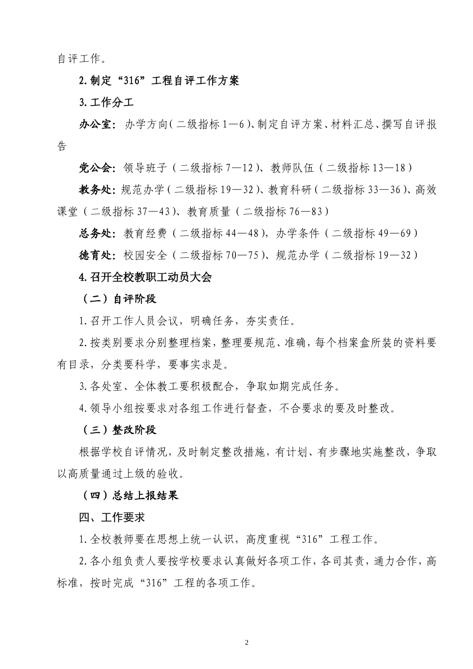 城关小学学校发展水平督导评估316工程实施方案_第2页