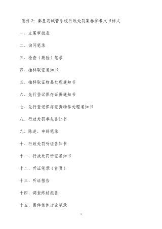 城管行政处罚文书电子版