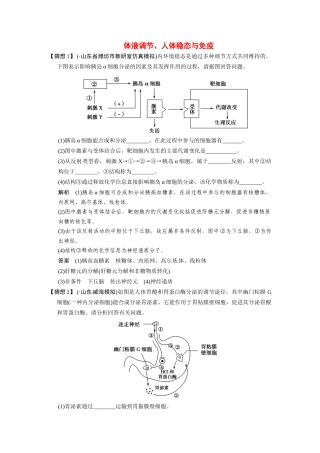 高考生物三轮高频考点 体液调节、人体稳态与免疫考前猜题通关演练