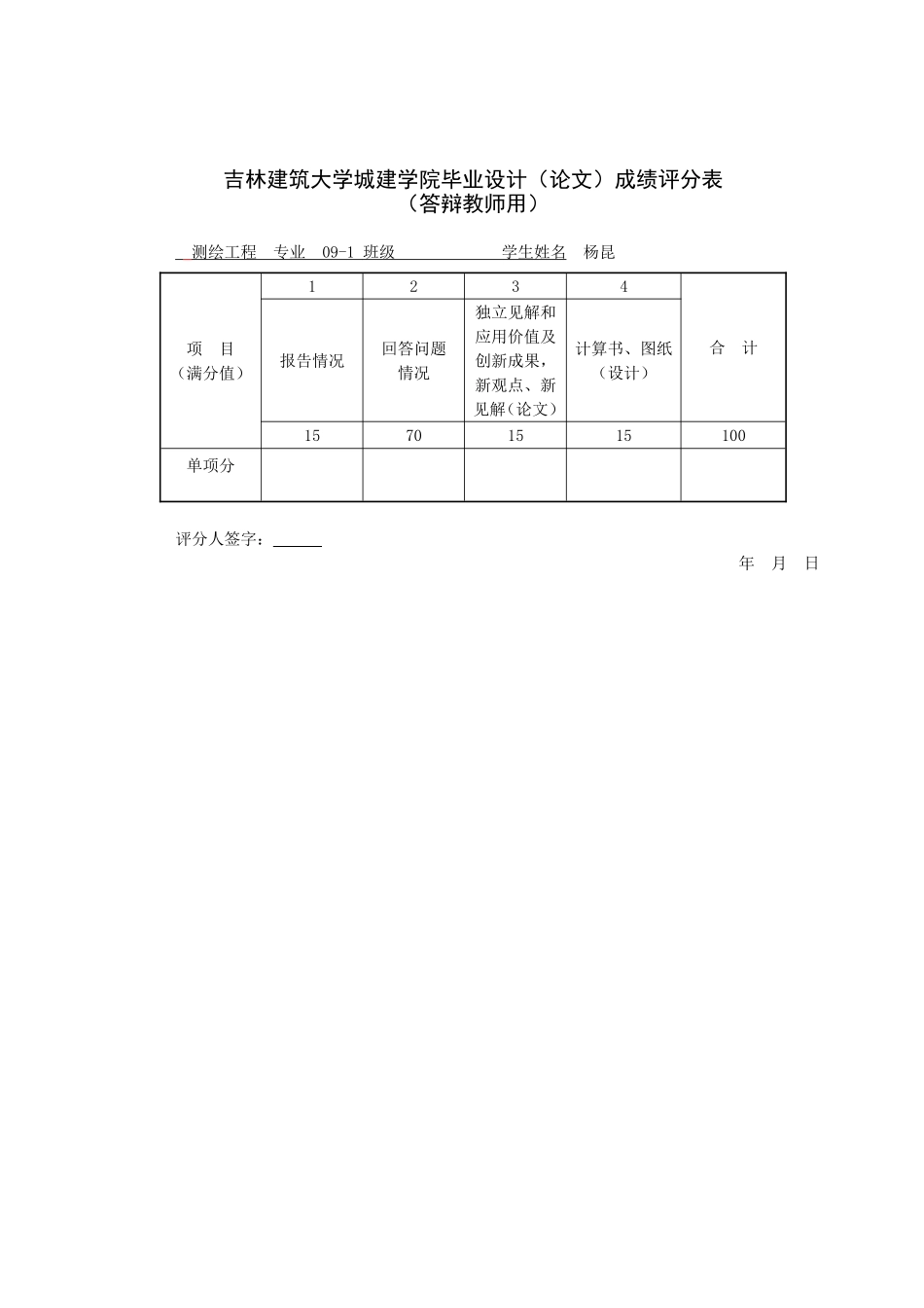 城建学院毕业答辩用表-yangkun_第3页