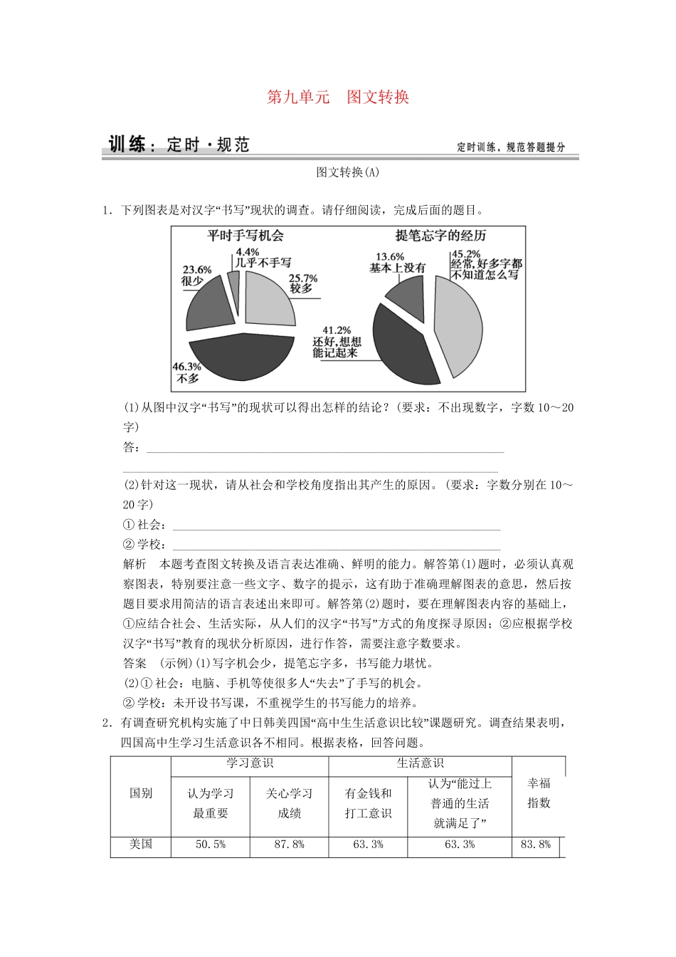 高考语文大一轮复习 1-9图文转换训练_第1页