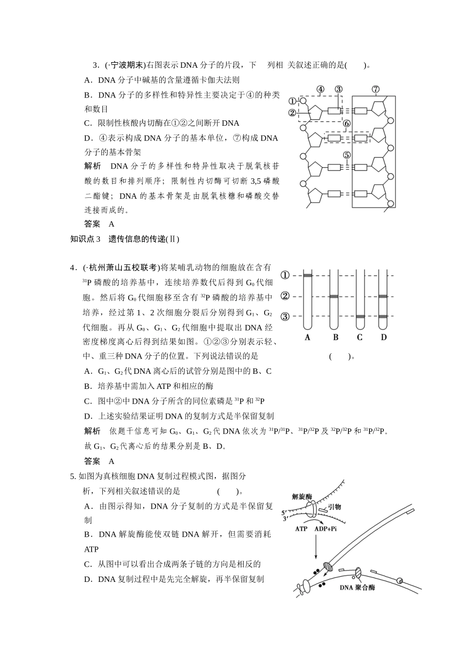 高三生物二轮冲刺盘查知识点 考纲对接演练 专题4 第1讲遗传的分子基础_第2页