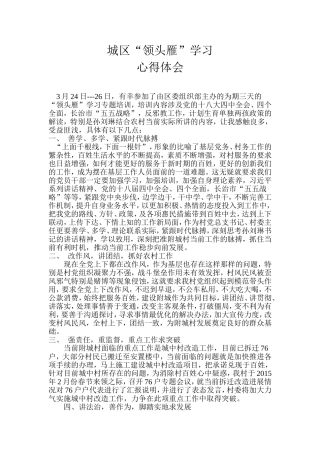 城区领头雁心得体会