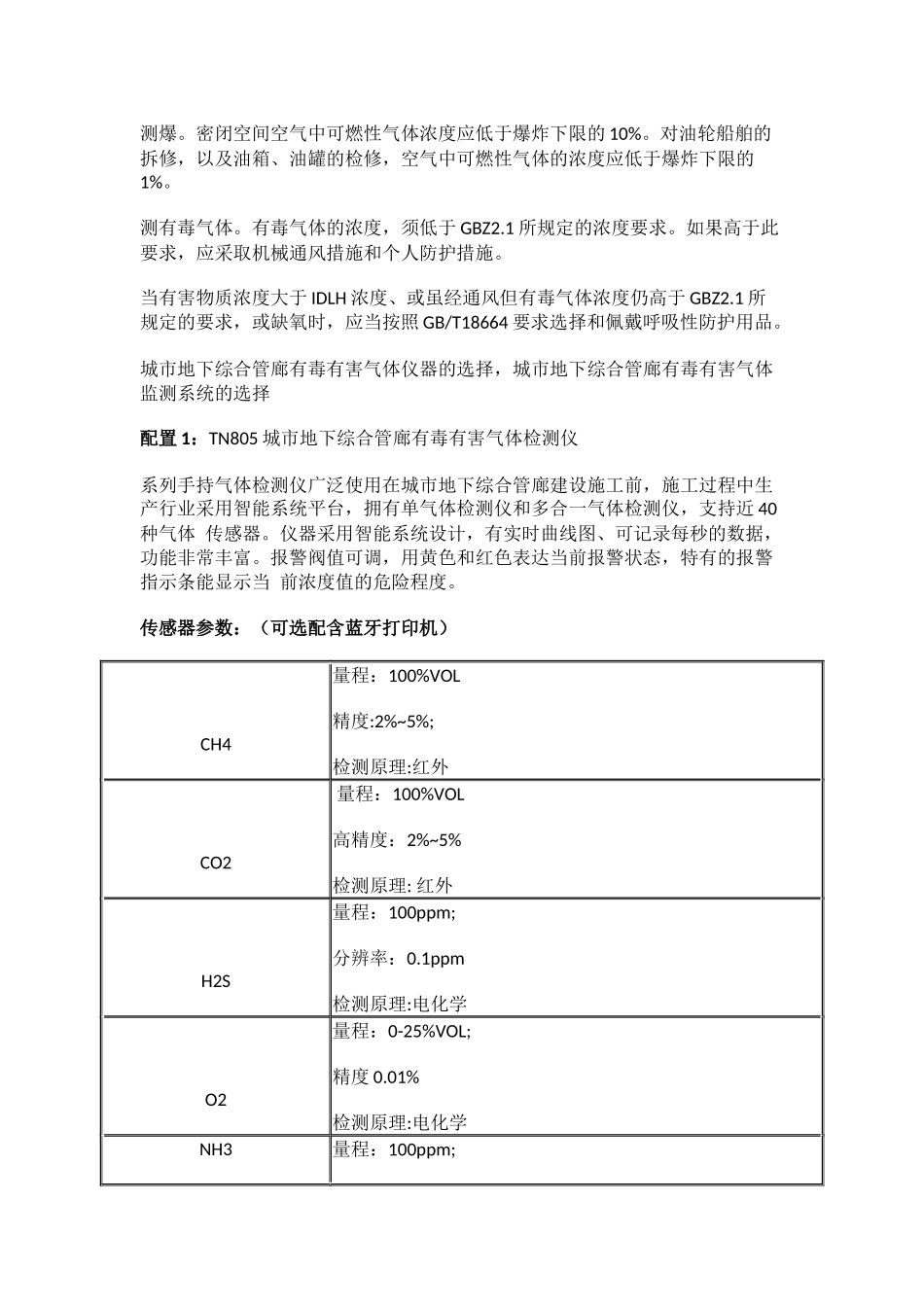 城市地下综合管廊有毒有害气体检测仪_第2页