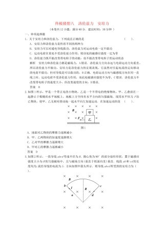 高考物理三轮考前通关 终极猜想8 洛伦兹力 安培力