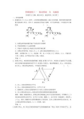高考物理三轮考前通关 终极猜想11 振动和波 光 电磁波