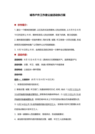 城市公益活动执行方案