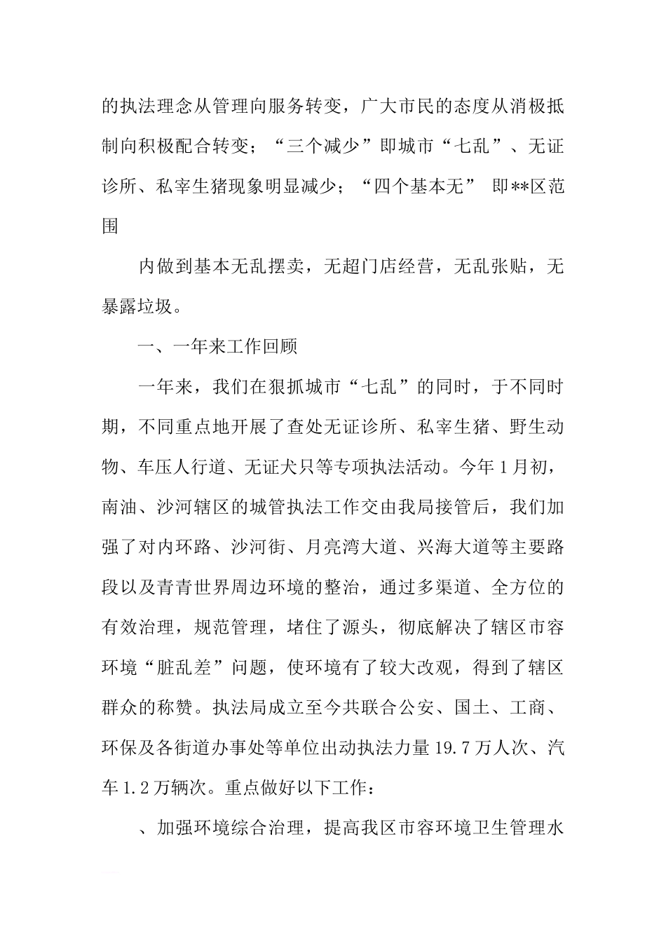 城市管理局成立一周年工作总结_第2页