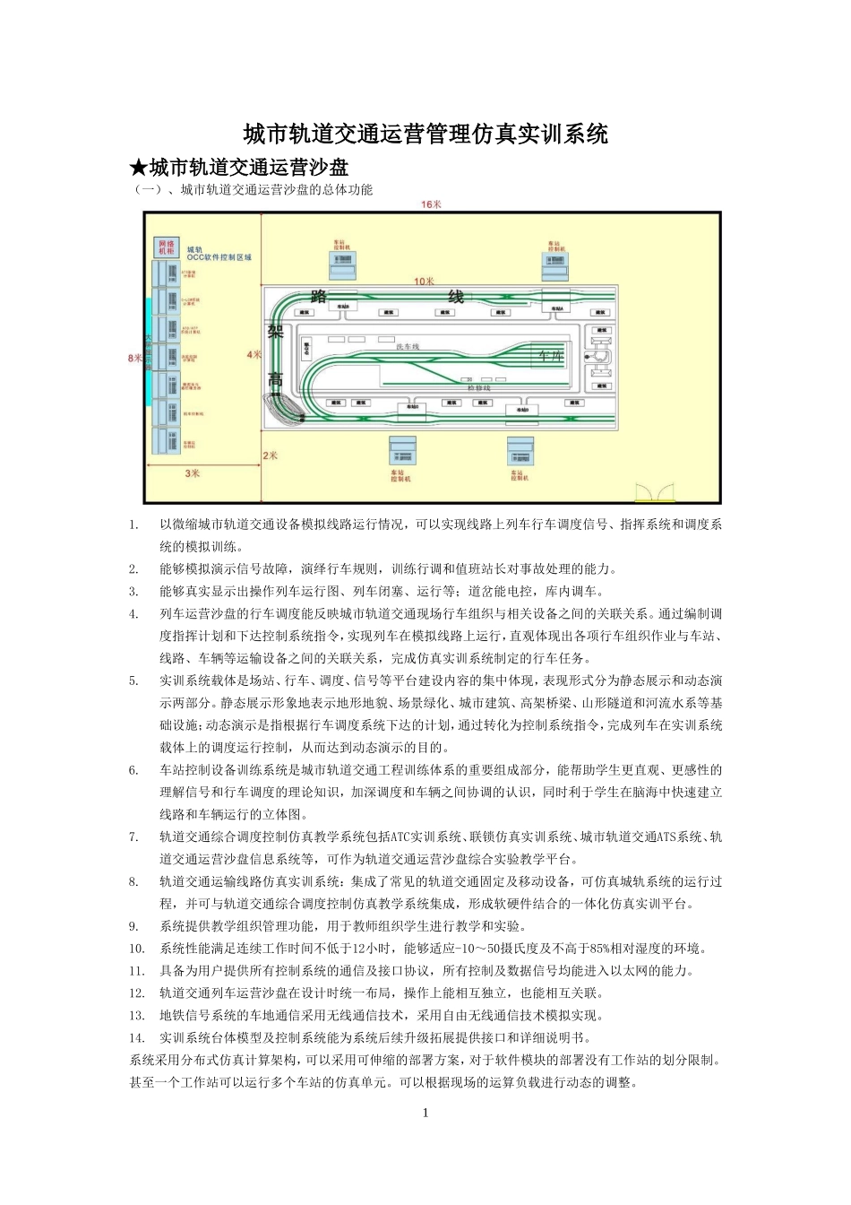 城市轨道交通运营管理仿真实训系统_第1页