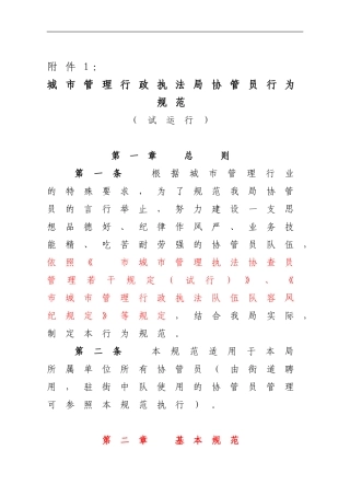 城市管理行政执法局协管员行为规范
