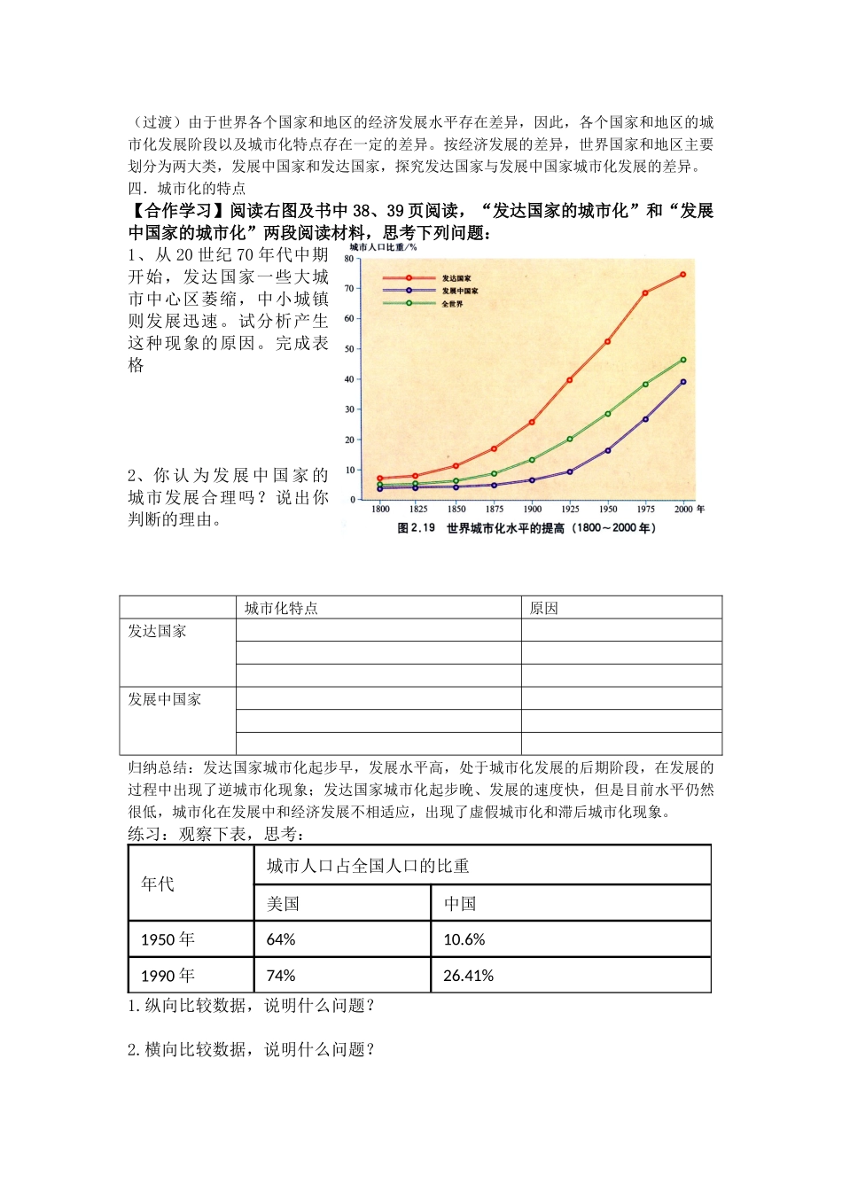城市化过程与特点教学设计_第3页