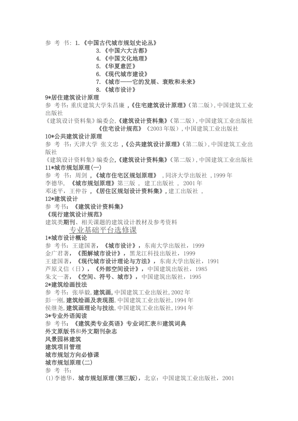 城市规划考研详细参考书_第2页
