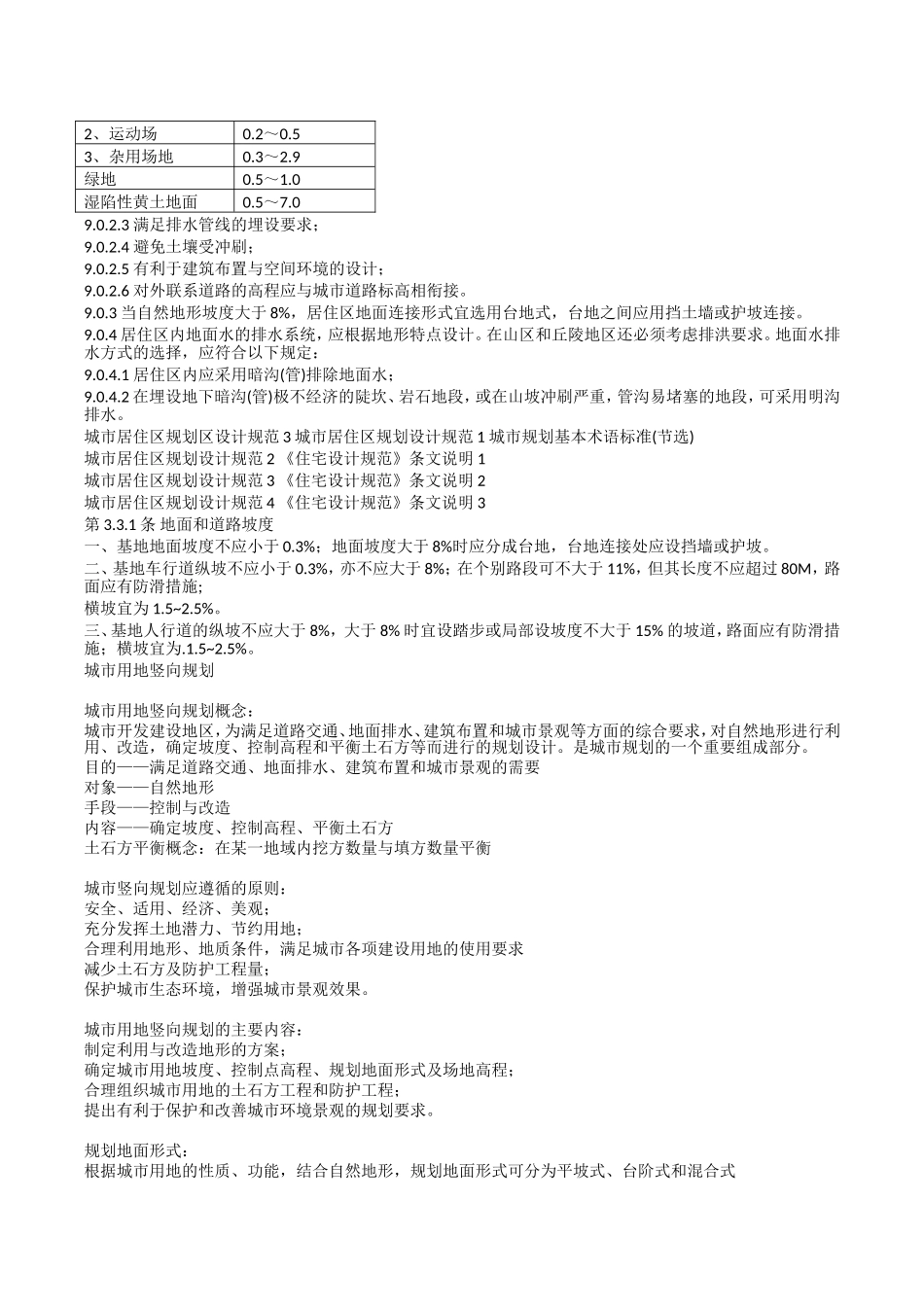 城市居住区坡度设计的相关规范摘录_第2页