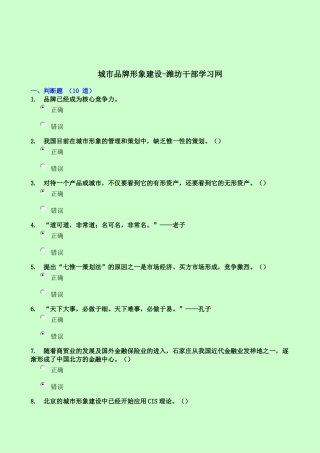 城市品牌形象建设-潍坊干部学习网