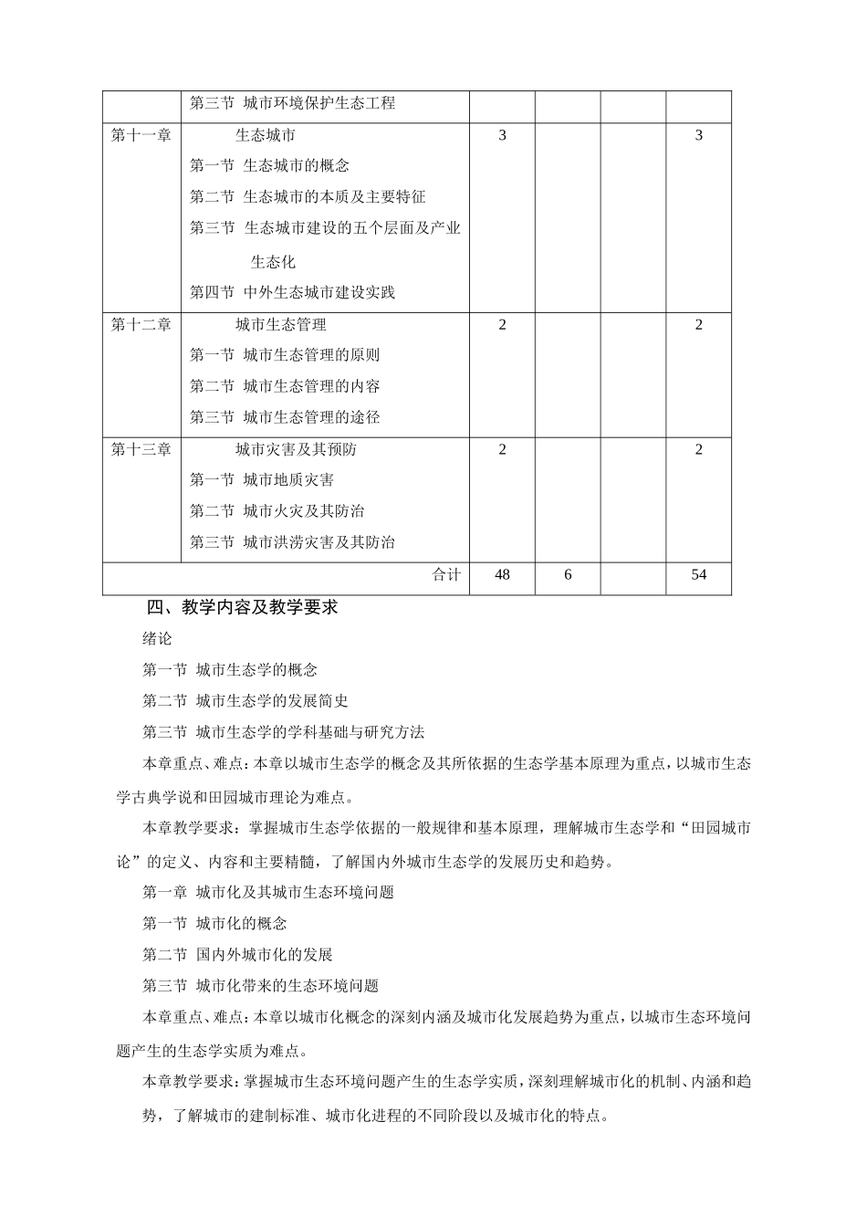 城市生态学教学大纲_第3页