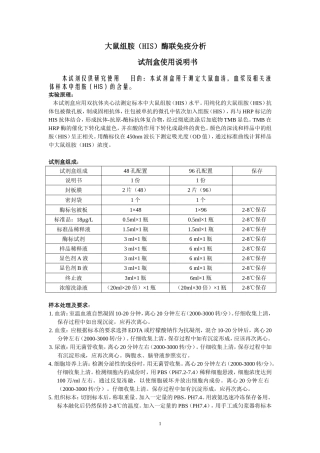 大鼠组胺(HIS)说明书