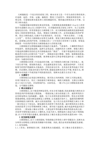 大树栽植养护方案