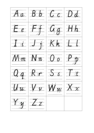 大小写英文字母四线三格书写标准-A4打印[1]