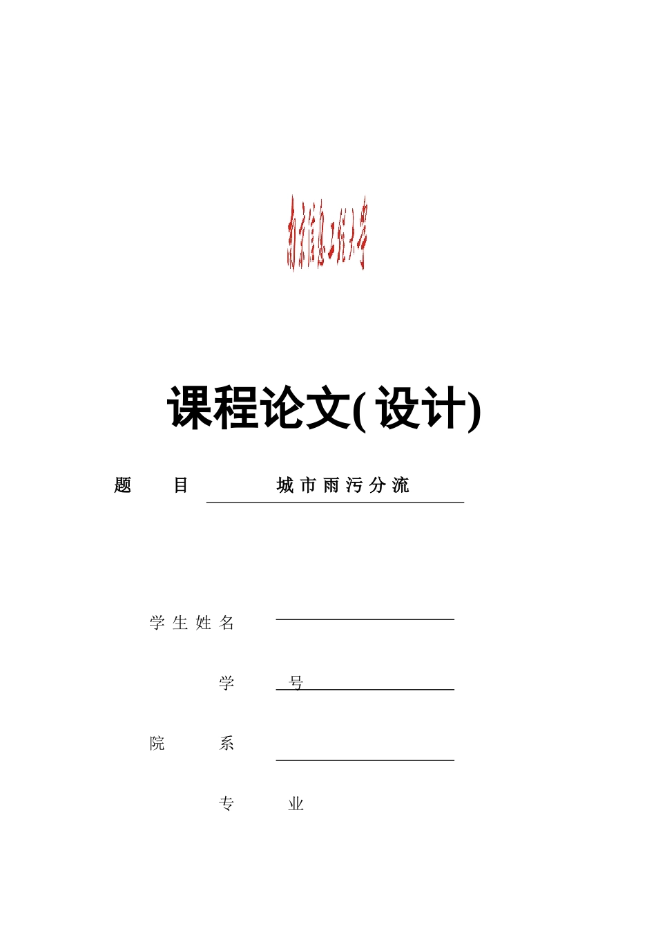 城市雨污分流报告_第1页