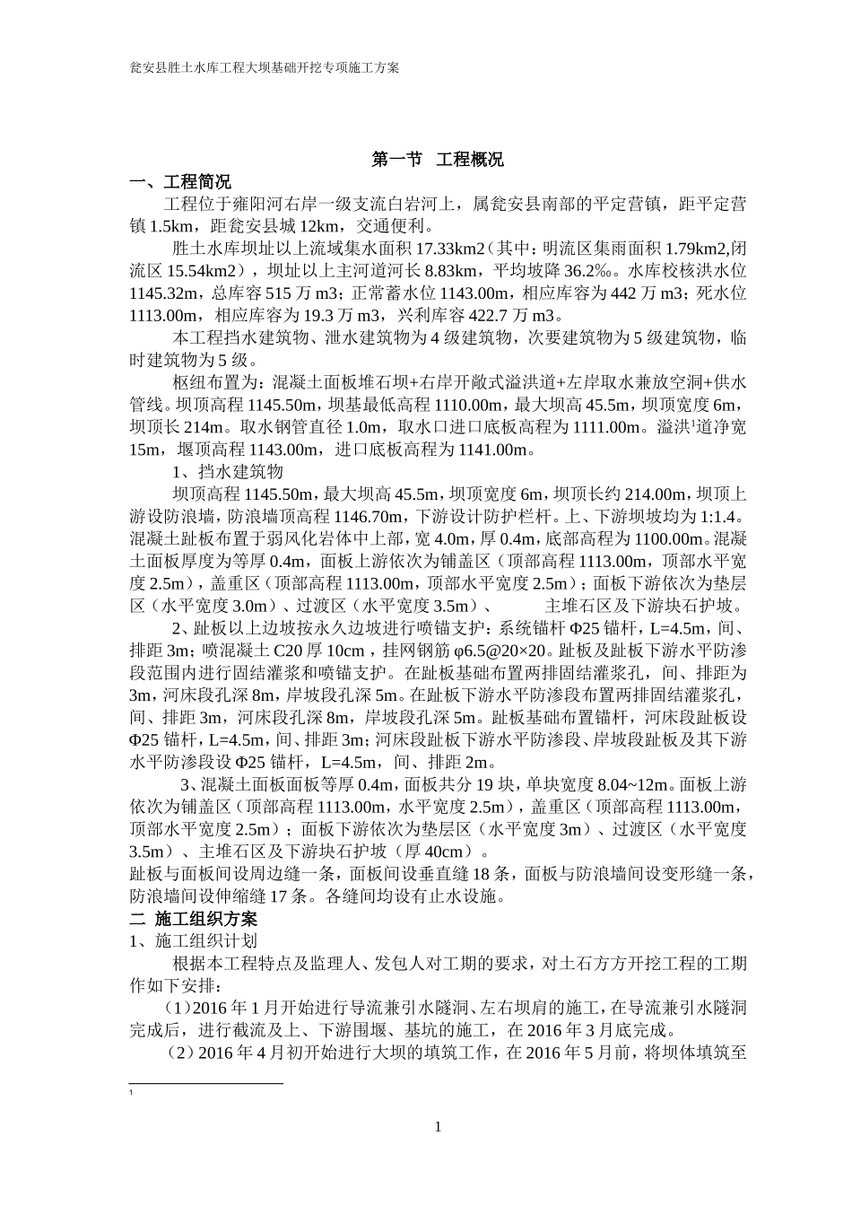大坝基础开挖专项施工方案_第1页