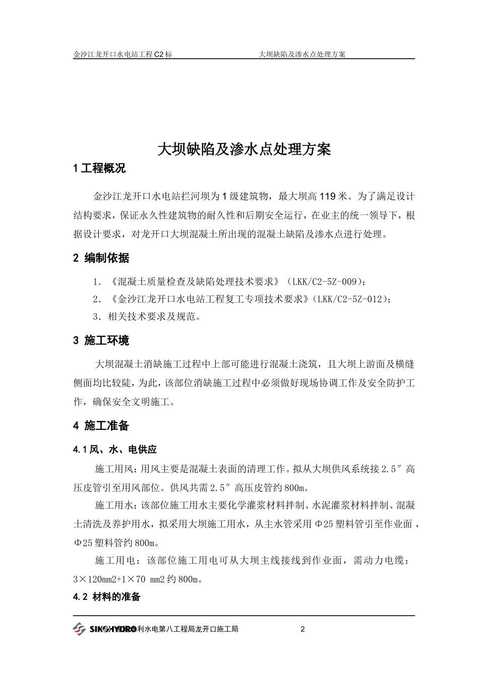 大坝缺陷及渗水点处理方案_第2页