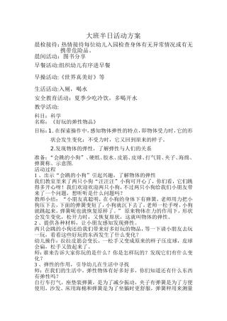 大班半日活动流程