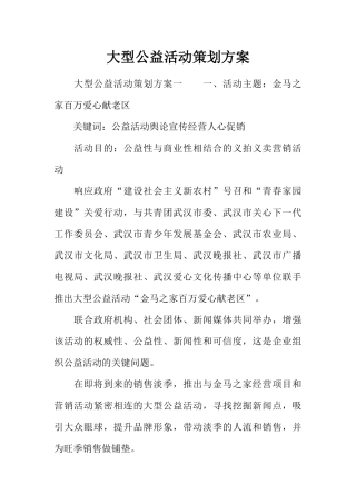 大型公益活动策划方案