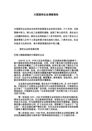 大型国有企业调查报告