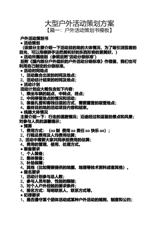 大型户外活动策划方案