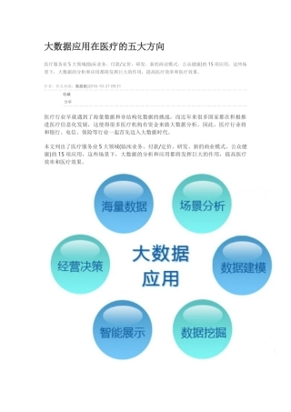 大数据应用在医疗