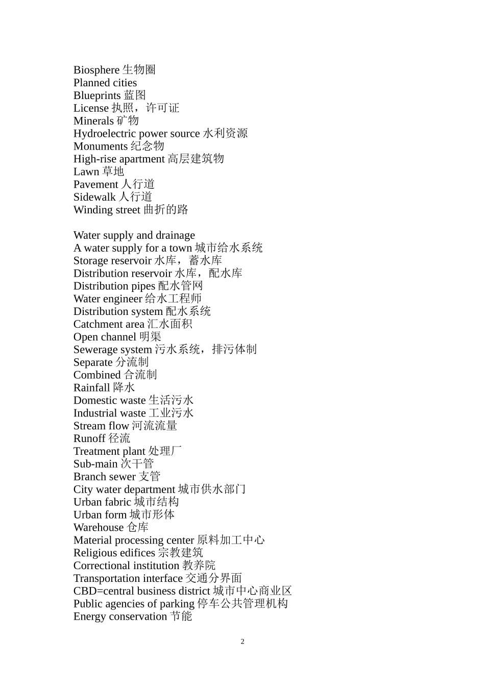 城乡规划专业词汇_第2页