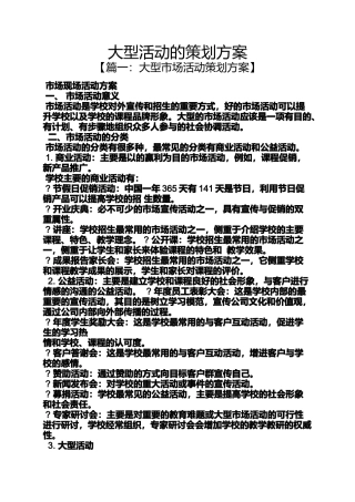 大型活动的策划方案