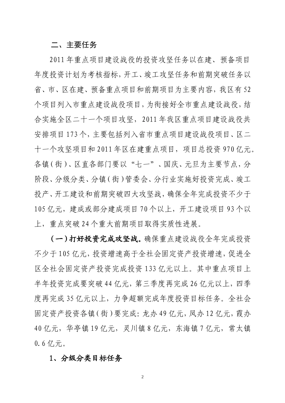 城厢区2011年重点项目建设战役实施方案_第2页
