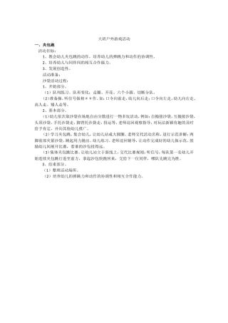 大班户外游戏活动