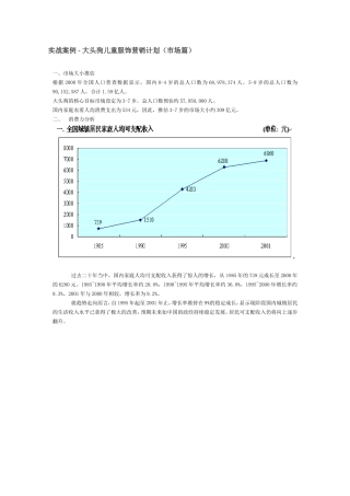 大头狗儿童服饰营销计划