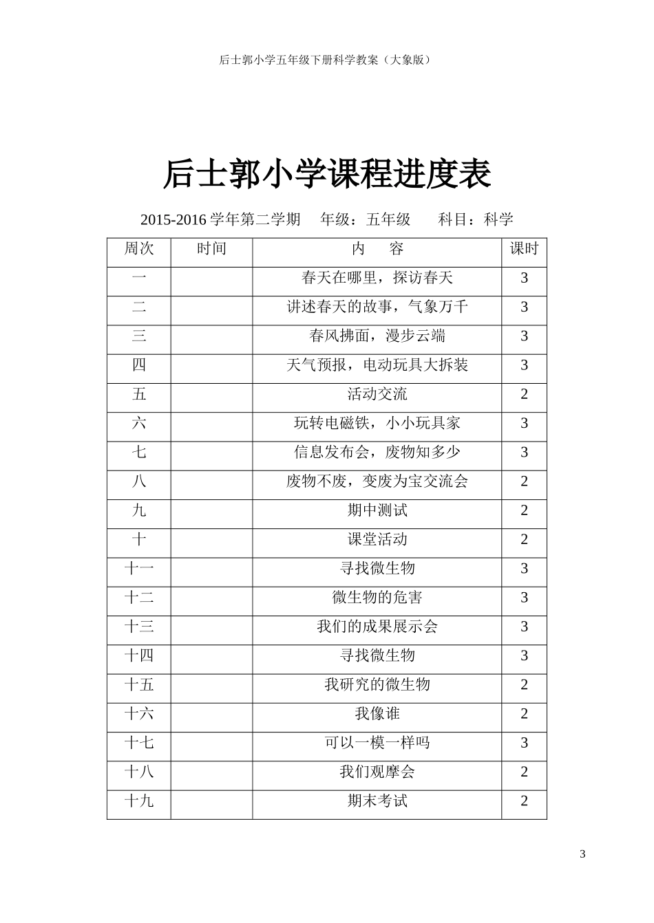 大象版小学科学五年级下册全册教案(同名10517)_第3页
