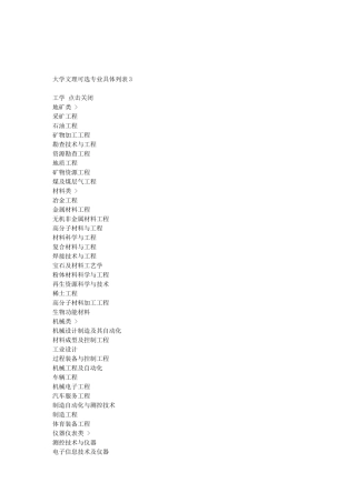 大学可选专业列表