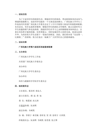 大学篮球联赛策划书