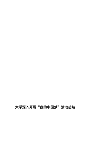 大学深入开展“我的中国梦”活动总结精选