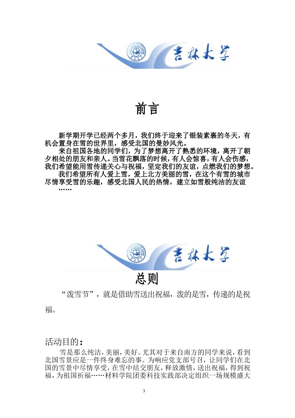 大学生“泼雪节”活动策划_第3页