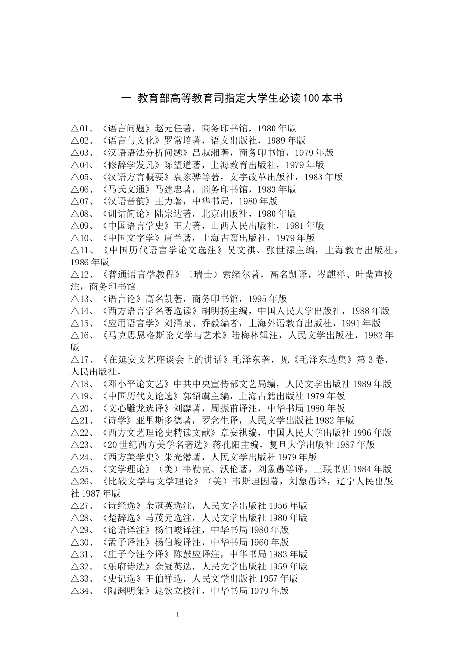 大学生必读的100本书书目集_第3页