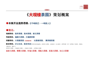 大观楼茶园策划案