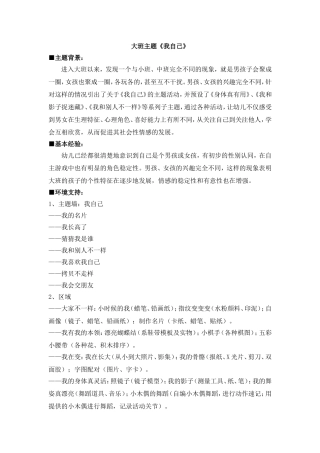 大班主题：我自己