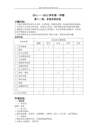 大班主题多姿多彩的鱼