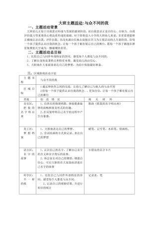 大班主题活动与众不同的我