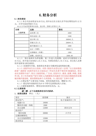 大学生创业财务分析